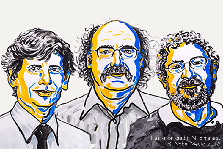 Illustration of the 2016 Physics Nobel Prize winners