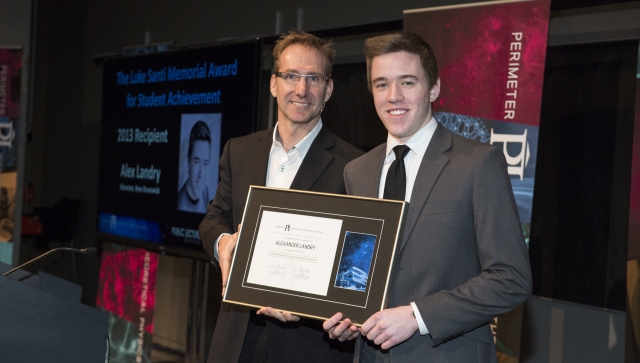 Alexander Landry receiving his award from the hands of Greg Dick 