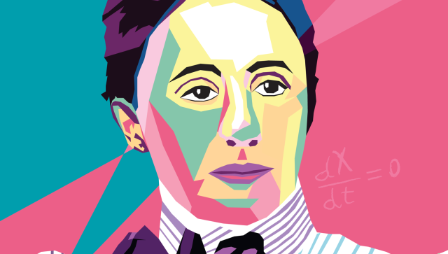 Graphic illustration of Emmy Noether portrait